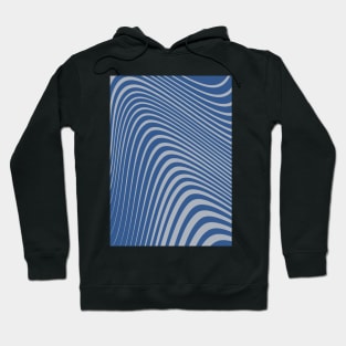 Aesthetic Blue - Modern Abstract Wavy Line Hoodie